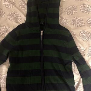 Brandy Melville Black and Green Striped Jacket
